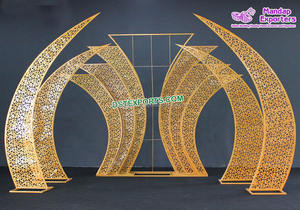 Décor de scène de mariage, arc doré d'arrière-plan métallique, vente en gros, pour toile de fond, pour mariage - Product Image 2