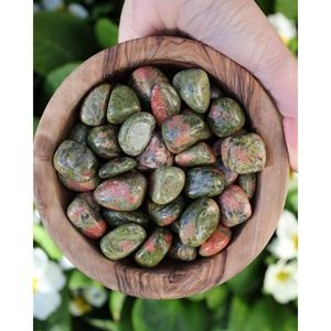 Piedra preciosa de ágata verde al por mayor, cristal de bolsillo tallado, Unakite, piedra caída natural Feng Shui, estilo amoroso para fines decorativos - Product Image 4