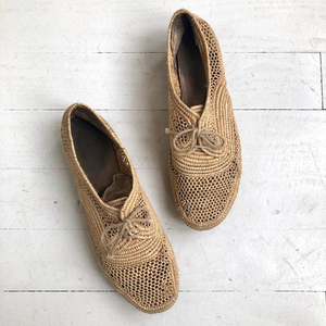 Oxfords en raphia |   Chaussures en sisal vintage, créations artisanales - Product Image 1