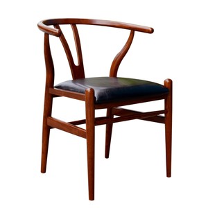 Chaise de salle à manger en bois de style mid-century avec structure en bois massif, mobilier confortable pour salle à manger - Product Image 3