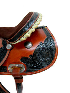 Juego de tachuelas de sillín de caballo occidental de carreras de barril de cuero genuino duradero de primera calidad varios tamaños 14 '-18' varios colores disponibles - Product Image 6