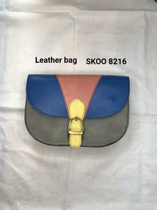 Bolso de mano de cuero de estilo occidental bohemio cinturón de flecos suaves marrones con cadenas decoración de perlas mano de doble ASA bohemio multicolor - Product Image 2