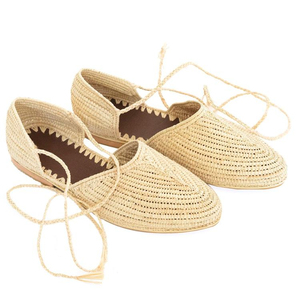 Chaussures en raphia, sandales à bride cheville en raphia, fabriquées à la main, le bonheur au bout des pieds - Product Image 1