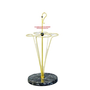 Custom Size Gold Electroplated <b>Umbrella</b> <b>Stand</b> Antique Gold Finished Floor Standing <b>Umbrella</b> <b>Stand</b> With Marble Base - Product Image 1