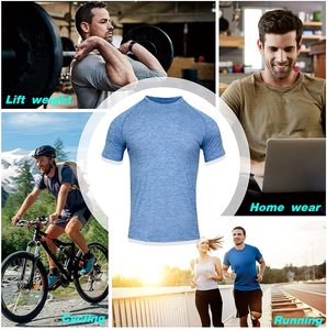 Camiseta de gimnasio estampada en blanco 95% poliéster 5% LICRA transpirable secado rápido 280 Gsm cuello redondo de alta calidad para hombre - Product Image 6