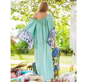 ชุดเดรสยาวมัดย้อมผ้าเรยอนสำหรับผู้หญิง,ดีไซน์ใหม่ใส่ได้ในฤดูร้อน - Product Image 2