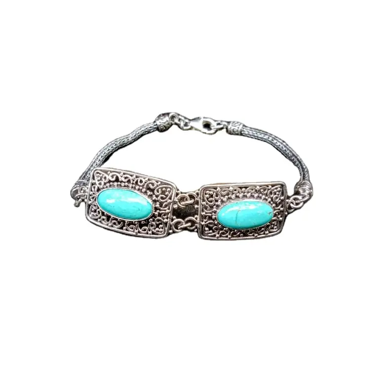 NY-CHB027-Silver bracciale a catena con pietre preziose Design elegante migliori stili per ragazze regalo perfetto per le donne