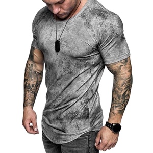 Camiseta ajustada de manga corta para hombre, camisa deportiva de culturismo con cuello redondo - Product Image 1