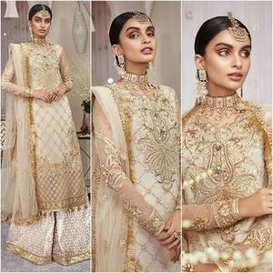2022 Vente Chaude Pakistanaise Indienne Designer Soie Salwar Kameez Robe De Mariée Sharara Collection De La Collection - Product Image 1
