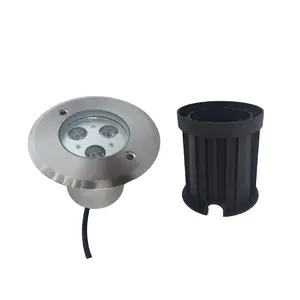 Poolux Lampu Bawah Tanah LED 2022, Lampu Kolam Tanam LED Mini Bulat 3W RGB 12V 24V Tahan Air IP68 untuk Swi