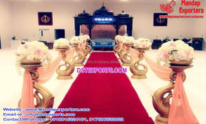 Boda Aisleway Dev pilares con Ganesha estatuas boda tradicional pasarela y Musical Ganeshas boda decoración entrada Wa - Product Image 4