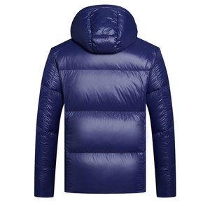 Chaqueta acolchada de invierno para hombre con chaqueta Bomber larga con capucha de corte regular Chaqueta media Poliéster ligero Material de plumón de negocios suave - Product Image 2
