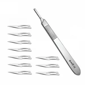 OFFRE SPÉCIALE GORAYA ALLEMAND 10 stérile #11 Lames chirurgicales Avec gratuit #3 Scalpel Couteau Poignée Dentaire Médical APPROUVÉ PAR OIN de la CE - Product Image 1