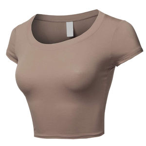 Plain Fashion <b>Turtle</b> <b>Neck</b> Short Sleeve Blank Crop Top <b>Shirts</b> 2021 Spring Sexy Women Clothing Fitted Tops <b>T</b>-<b>Shirt</b> for Ladies - Product Image 2
