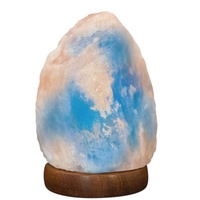 Lampe de sel de l'Himalaya en matériau organique naturel pour la luminothérapie - Style Feng Shui, technique de sculpture, motif d'amour, bien-être et santé