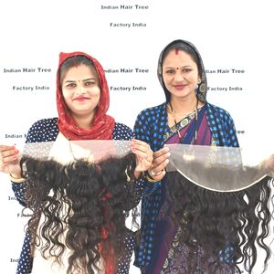 Cabello Humano Camboyano Virgen Ondulado 13x4 Frontal, Producto de Alta Calidad, Precio de Fábrica al por Mayor, Sin Procesar, Aspecto Natural - Product Image 5