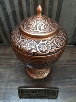 Urne funéraire en laiton style américain antique, finition cuivre, Brassworld India, pour cendres d'adultes, fournitures funéraires.