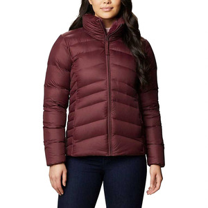 Chaqueta Acolchada para Mujer, Color Sólido, Cuello Alto, Cierre de Cremallera, Ligera, para Invierno, 100% Poliéster, Corte Regular - Product Image 4