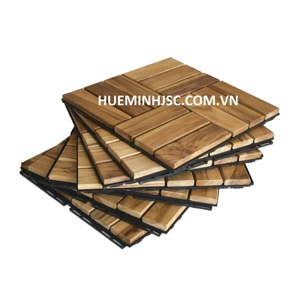 Azulejo de cubierta de madera de teca-Alta calidad 12 listones DIY Azulejo de cubierta de madera de teca entrelazado fácil de montar para exteriores e interiores - Product Image 4