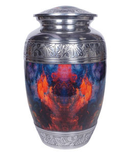 Urne de crémation en métal de haute qualité Fourniture funéraire de style américain classique avec émail coloré pour les cendres humaines - Product Image 5