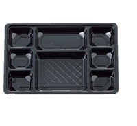 Boîte à lunch jetable en plastique, 8 compartiments avec couvercle transparent anti-buée, micro-ondable, vente chaude, qualité alimentaire