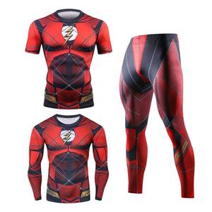 Wholesale Compression Pants Shirt Top Long Sleeve Jacket Set Suit Face Cover Gym Fitness Sets 5Pcs Men's Workout Clothes - Product Image 2