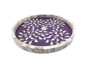 ถาดเสิร์ฟงานฝีมือคุณภาพสูง ขนาด 30x30x2.5 ซม. ประดับมุกแท้สีชมพู ผลิตในอินเดีย เหมาะสำหรับใช้ในโรงแรมและร้านอาหาร - Product Image 3