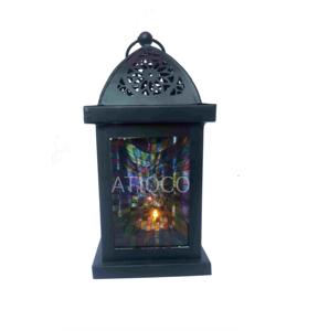 Home Decoration Green Iron Lantern Printed Glass <b>Pillar</b> new tealight votive candle <b>light</b> dinner decor garden votive - Product Image 2