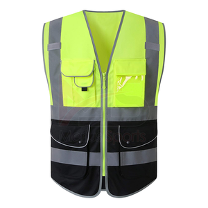 Chaleco DE SEGURIDAD transpirable reflectante ignífugo de alta visibilidad bolsillos frontales 100% poliéster colores personalizados ropa - Product Image 6