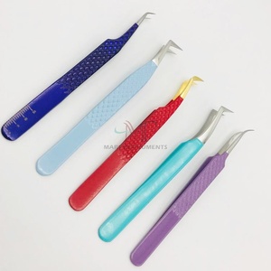 Pinzas de extensión de pestañas con revestimiento de color sostenible Pinzas de pestañas de volumen de bota de acero inoxidable con punta puntiaguda - Product Image 6