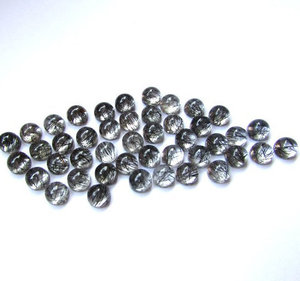 Cabujón calibrado redondo liso de rutilo negro Natural de 6mm, piedra preciosa suelta a precio al por mayor, fabricante de piedras, ofertas de liquidación - Product Image 1