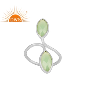 <b>925</b> Sterling <b>Silver</b> <b>Ring</b> Jewelry Wholesale Natural Prehnite Chalcedony Gemstone Handmade Woman's <b>Ring</b> Jewelry Manufacturer - Product Image 1