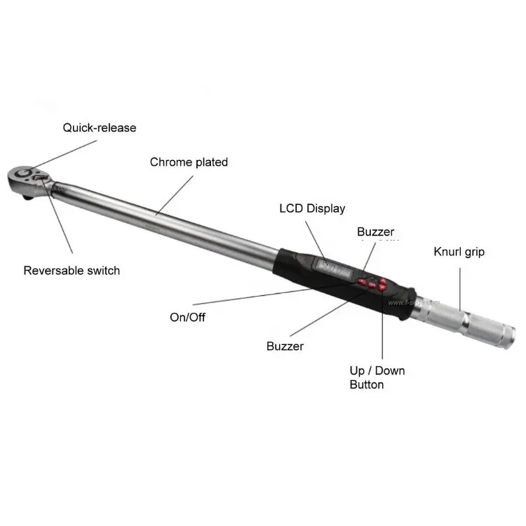 3/4" Dr. Electronic Torque Wrench with quick release & LCD display