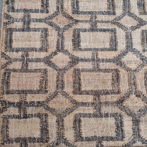 Alfombra Kilim Hecha a Mano, Moderna, 80% Yute, 20% Algodón, Reversible, Antideslizante, Apta para Mascotas, con Patrón Geométrico - Product Image 2