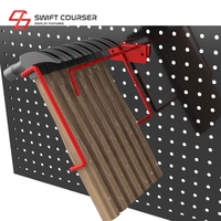 Soporte de pared metálico industrial promocional para herramientas, exhibidor de martillos con altura ajustable, fácil montaje DIY sin herramientas