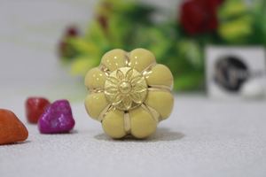 Boutons en céramique jaune en forme de fleur pour commode armoire porte tiroir meubles boutons salon meubles décoration - Product Image 3