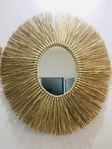 Barato al por mayor de paja Seagrass espejo decoración de pared de casa - Product Image 4