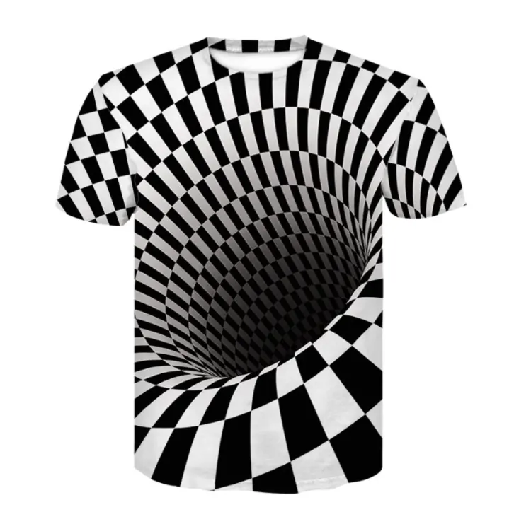 2022 Men's New Fashion 3D Printing Three-Dimensional Colorful Pattern Short-Sleeved Round Neck Casual T-Shirt