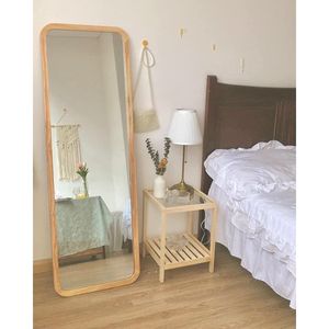 Hot Selling European Style Simple Minimalist Standing <b>Mirror</b> Table <b>Small</b> <b>Mirrors</b> Bamboo Rattan Frame Handmade - Product Image 4