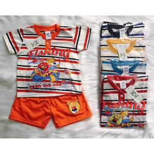 Conjunto de Ropa Infantil de Otoño 2021, Estilo Vietnamita Asiático, con Rayas y Dibujos Animados, al por Mayor, para Niños - Product Image 5
