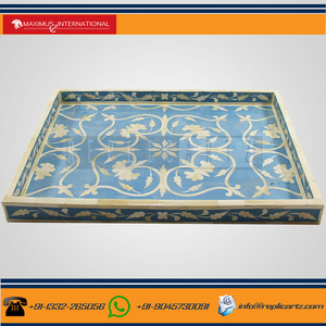 Bandeja Decorativa de Resina con Incrustaciones de Hueso para Cocina, Sala de Estar, Bandeja Multiusos para Servir, Decoración de Mesa |   Organizador del Hogar - Product Image 2