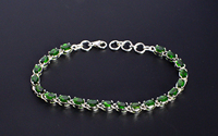 Bracelet tennis en argent sterling 925 avec pierre précieuse diopside chromée, fabricant de bijoux en gros