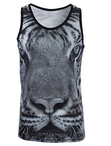 Camiseta sin mangas con impresión por sublimación personalizada, chaleco para exteriores, 100% poliéster, absorbe la humedad - Product Image 2