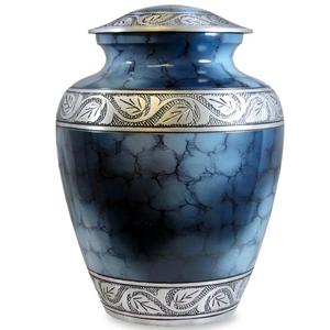 Gatta-urna de cremación de cenizas funerarias para adultos, urna de Metal de latón con grabado clásico de Fuego Azul, estilo americano/europeo - Product Image 2