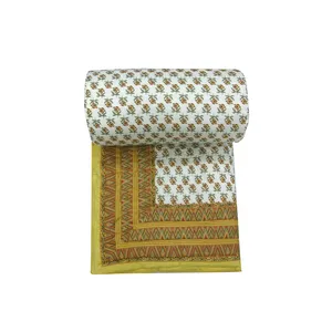 最大品种新印花印度手工制作柔软棉被，手工印花印度复古床罩