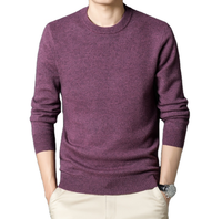 Pull en maille col rond pour homme de haute qualité, 100 % coton, respirant, anti-rétrécissement, séchage rapide, grandes tailles, vêtement d'hiver personnalisé 7GG