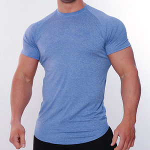 Camisetas atléticas para hombre, Camiseta deportiva de gimnasio de manga corta 90% de poliéster y 10% LICRA con logotipo personalizado, venta al por mayor - Product Image 4