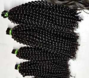 Cheveux vierges humains indiens crépus bouclés Micro anneaux I conseils Extensions de cheveux usine gros Extensions de cheveux et perruques échantillon gratuit - Product Image 5