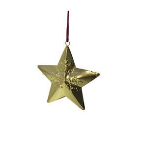 METAL NICKLE PLATED STAR WITH JINGLE BELL CHRISTMAS HANGING ORNAMENT IRON CHRISTMAS <b>TREE</b> DECORATION HOME DECOR - Product Image 4