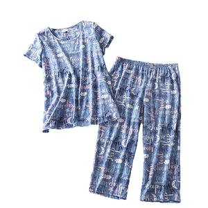 Ensemble pyjama d'été pour femmes, en Jersey de coton, nouvelle collection - Product Image 2